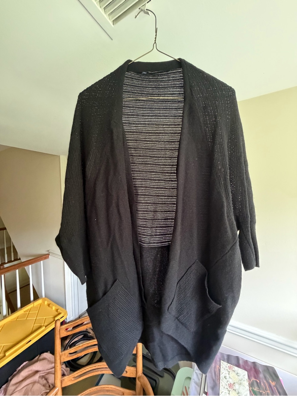 Splendid Black Open-Front Women's Cardigan with Pockets